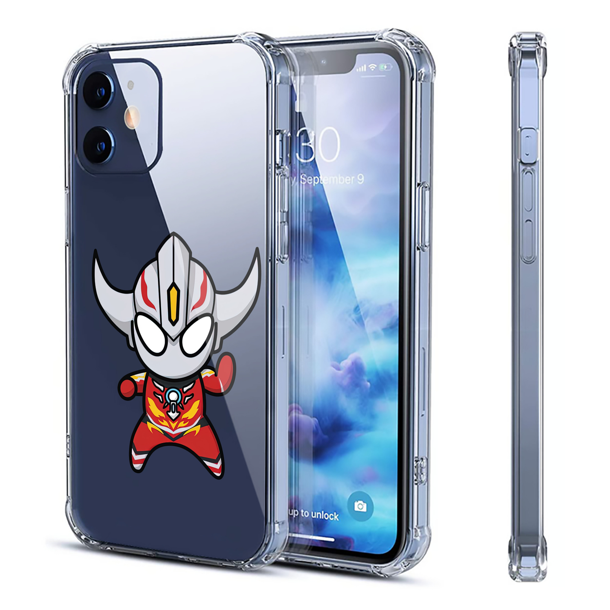 （画像用） ウルトラマン Ultraman 【iPhone 12シリーズ対応】透明スマホケース（クリアソフトケース）